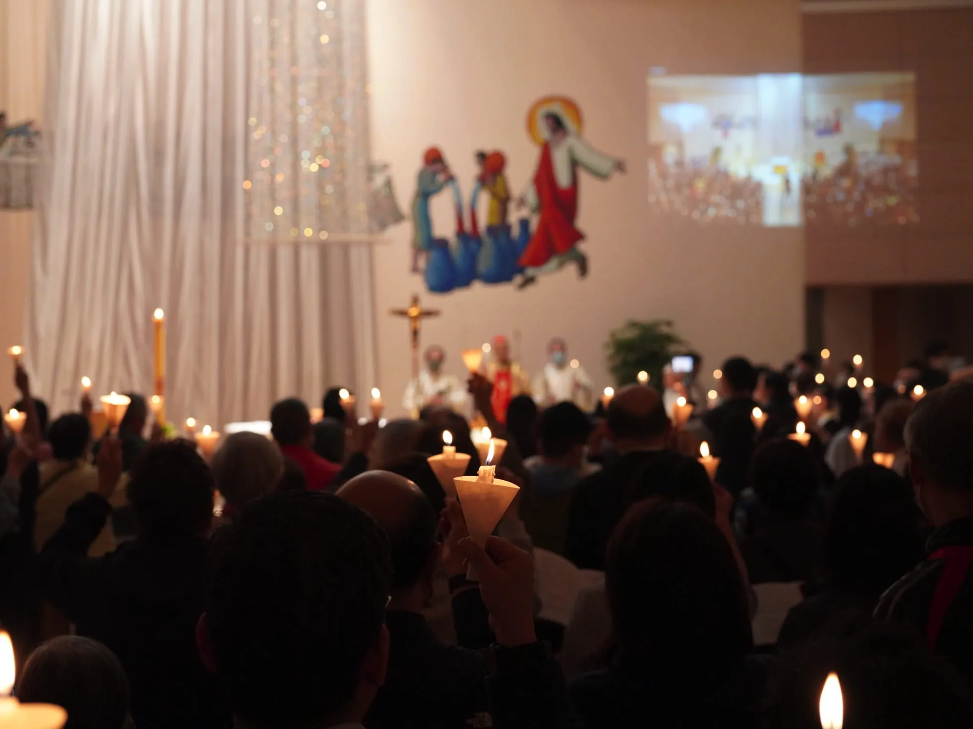 Hero slider , holding candles